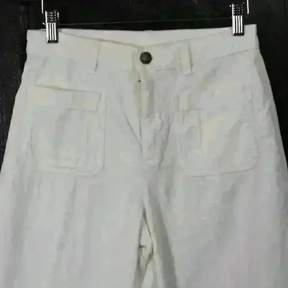 FAHERTY White Relaxed Fit Stretch Corduroy Flare Leg Pants Women Size 27 New - Picture 4 of 13